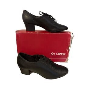 Size 6L So Danca Black Ballroom Dance Practice Lace Up Black Shoes
